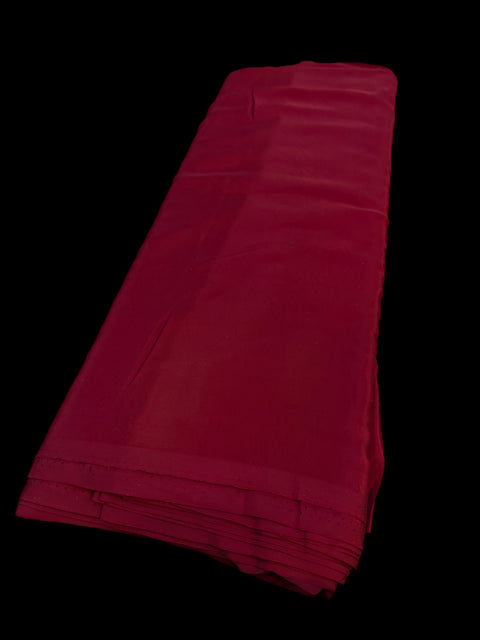 Dark Maroon color Pure and soft Crepe Silk Fabric (per meter)