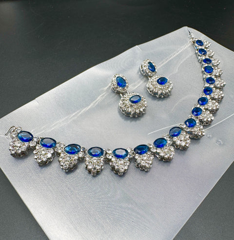 Jerkan stone work beautiful necklace with earrings