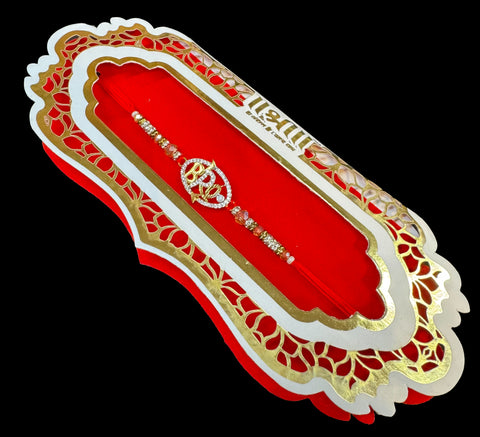 AD stone Beautiful Stone Work Rakhi in nice pack gift card