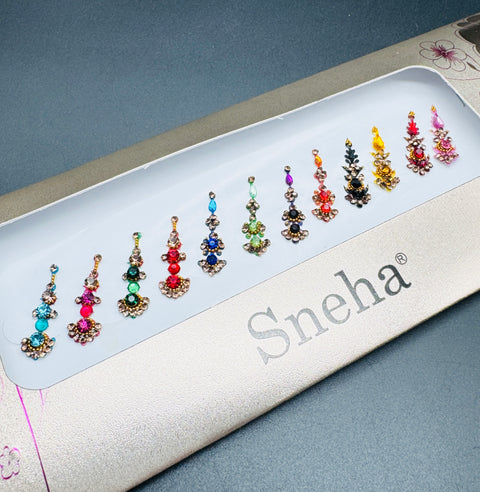 Multicolour Bindi with beautiful Stone work