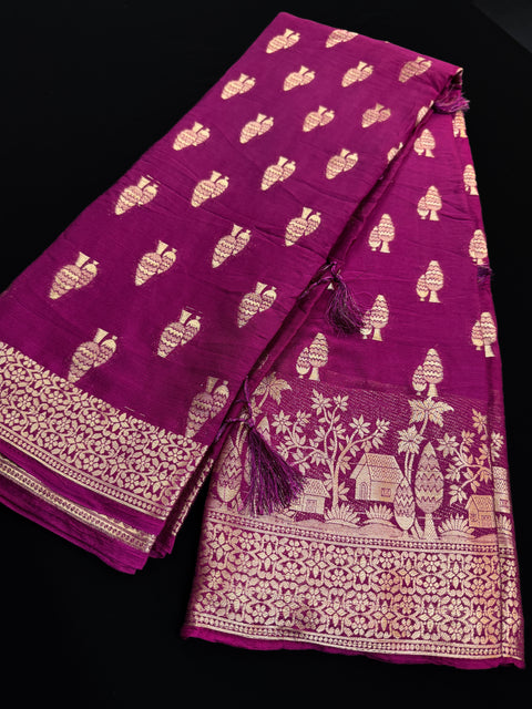 Pure chiffon based Beautiful zari work Banarasi look Saree