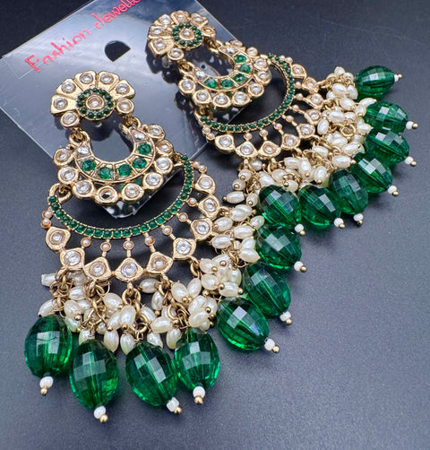 Beautiful Kundan & Pearls work bigger earrings (very lite weight)