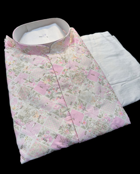 Cotton Rayon based very soft beautiful Print work with sequin work at front and back designer Kurta & Pajama