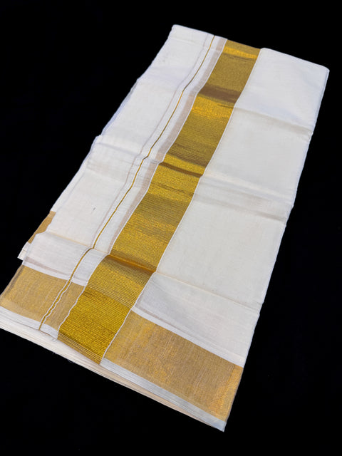 Woven Cotton Veshti (Gamcha) in Off White