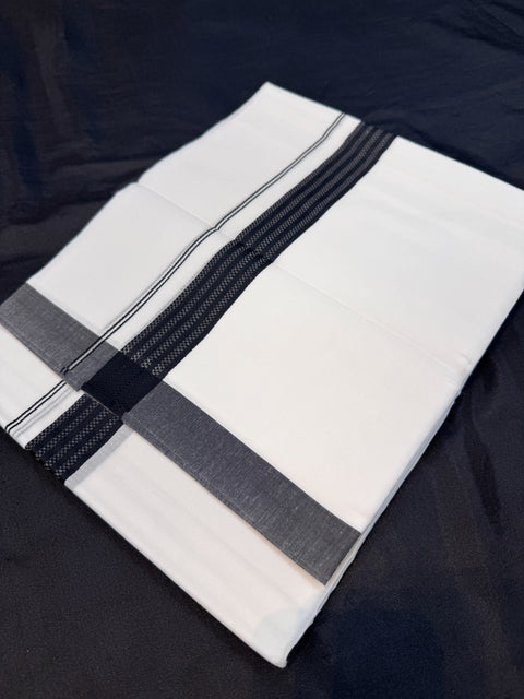 Woven Cotton Kerala Mundu / Dhoti in White ( 3.75 mtrs )