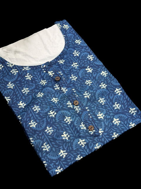 Pure Cotton based Printed short Kurti for girls /Ladies (Size 38 - length 28 inches, Size 42 ,46, 48 length -31 inches)sleeves 17 inch
