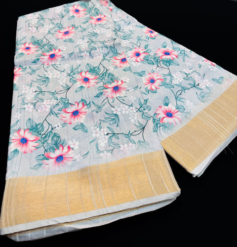 Soft silk based printed beautiful Saree