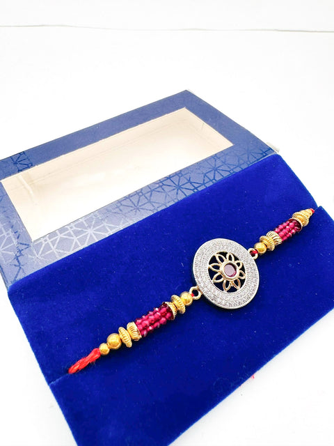 AD Stone Designer Rakhi Packed In Beautiful Box