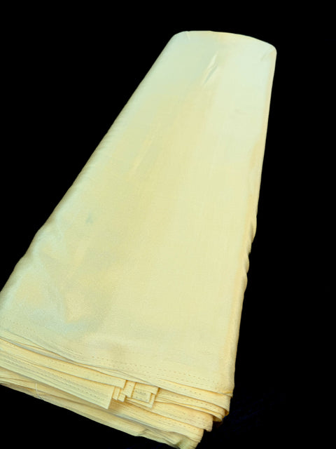 Naples Yellow color Pure and soft Crepe Silk Fabric (per meter)