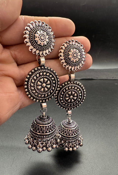 Beautiful oxidised long earrings
