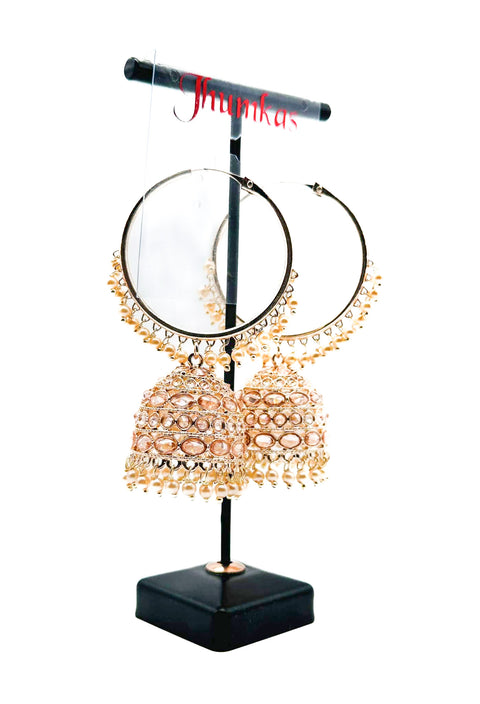 Polki stone with pearls work beautiful Jhumka Balian