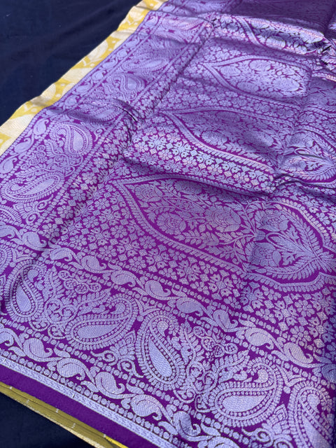 Soft Silk Saree with contrast beautiful pallu and blouse
