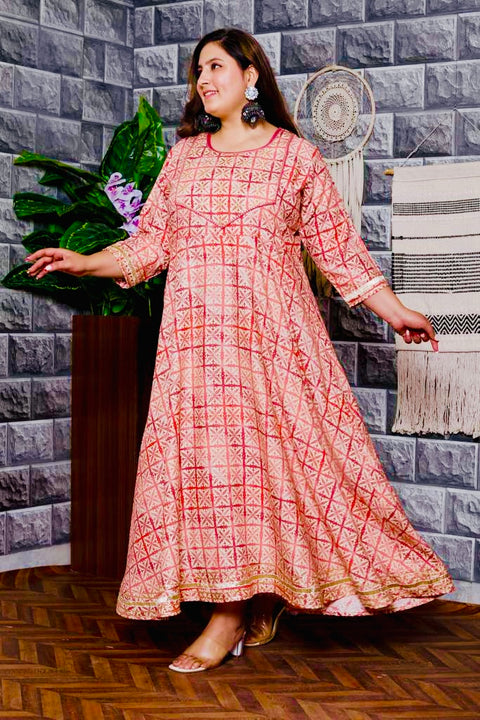 Pure rayon based printed work with mirror design flare Kurti