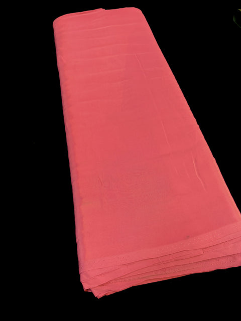 Rouge Pink Pure and soft Crepe Silk Fabric (per meter)