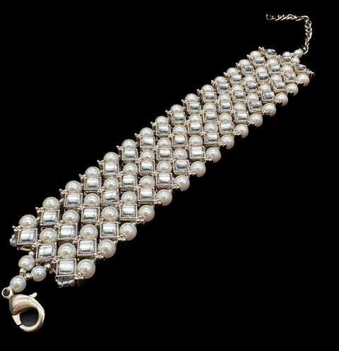Original Polki stone with pearls beautiful adjustable bracelets