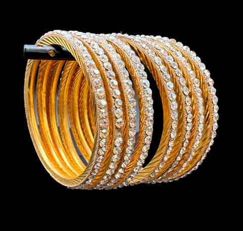 Shiny jerkan stones beautiful bangles for kids (8 bangles in one pack ) add  with plain bangles to make bangles set