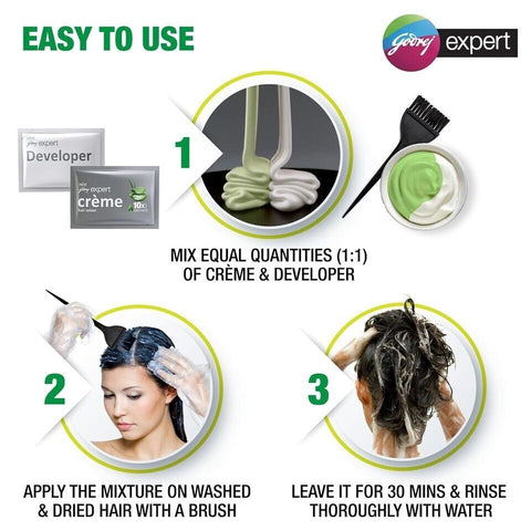 Godrej Expert Rich Crème Hair Colour – Natural Brown 4.00 with 100% grey coverage, long-lasting colour and no ammonia. Enriched with aloe vera for soft, shiny-looking hair.