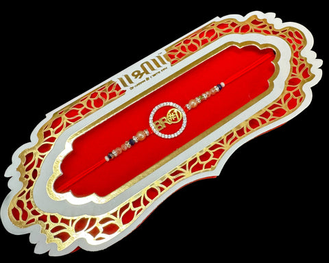 AD stone Beautiful Stone Work Rakhi in nice pack gift card