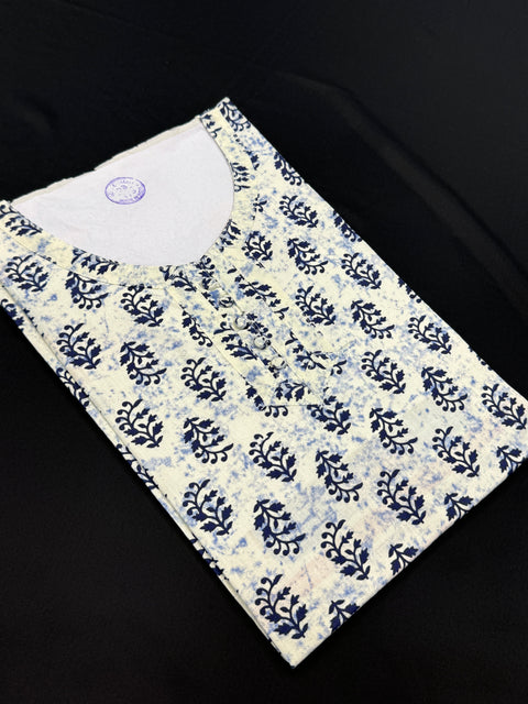 Pure Cotton based Printed short Kurti for girls /Ladies (Size 38 - length 28 inches, Size 42 ,46, 48 length -31 inches)sleeves 17 inch