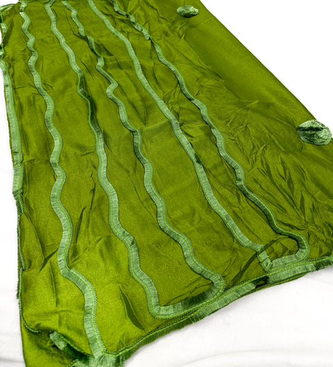 Pure chinnon based plain dupatta with lace work