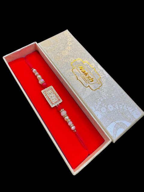 AD stone Beautiful Rakhi in nice pack gift box