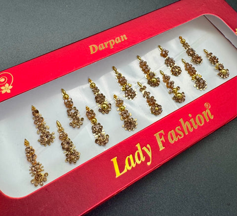 Golden stone Bindi with beautiful Stone work