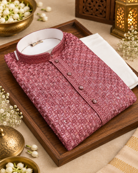 Soft Rayon based embroidery with sequined work kurta, Comes with a white pajama.Slight variation in colour and design is possible
