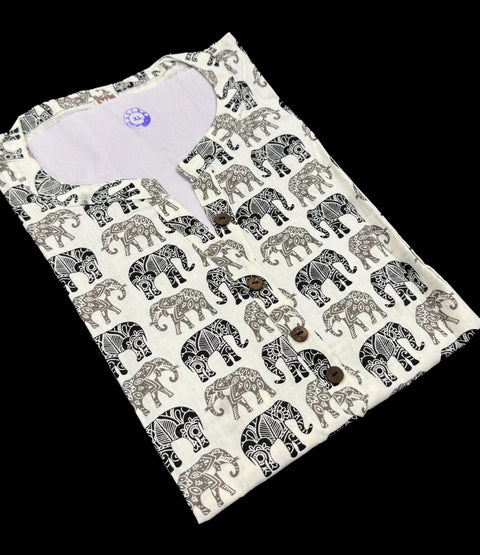Pure Cotton based Printed short Kurti for girls /Ladies (Size 42 and 46, length -31)