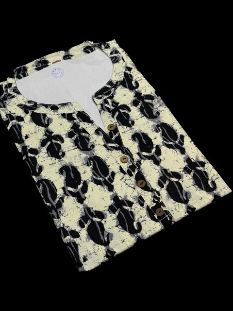 Pure Cotton based Printed short Kurti for girls /Ladies (Size 38 - length 28 inches, Size 42 ,46, 48 length -31 inches)sleeves 17 inch