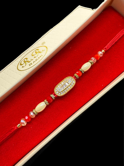 AD stone Beautiful Rakhi in nice pack gift box