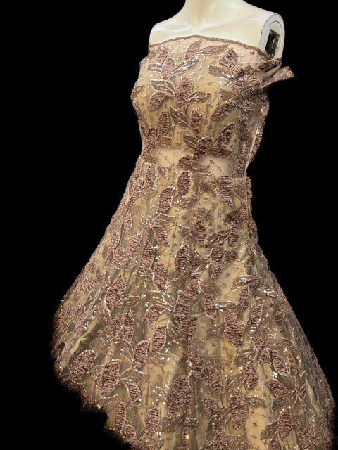 (Video clip attached)Netting Based Beautiful sequined Work Designer Party Gown