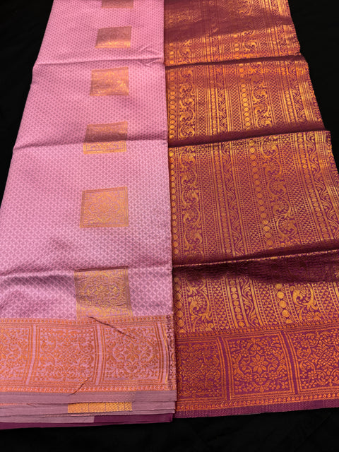 Soft Silk Saree with contrast beautiful pallu and blouse