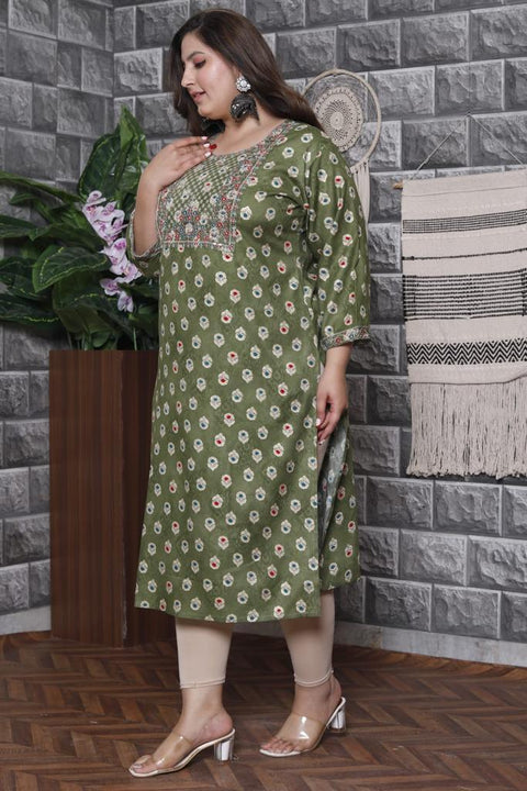 Pure cotton based printed work with mirror design flare Kurti