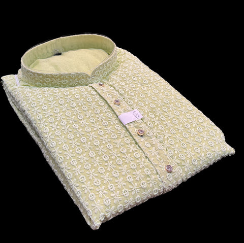 Pure and Soft georgette based Heavy embroidery work designer Kurta with white Pajama