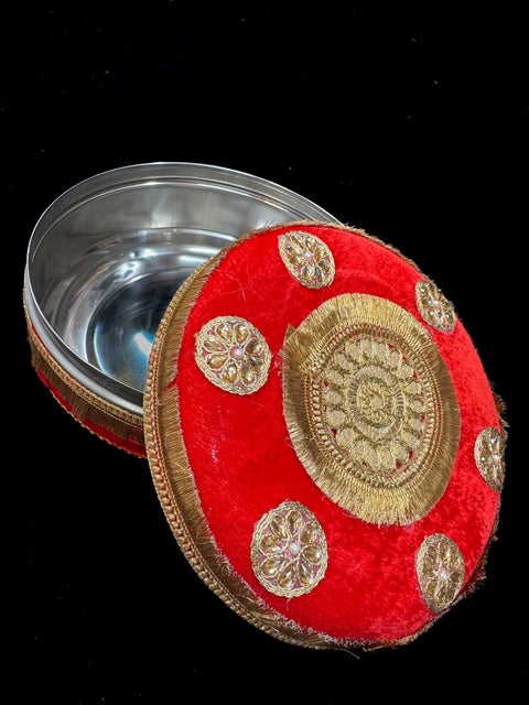 Large size container /Printed Meenakari Steel Box/Stainless Steel Meenakari Container Box Set/Meenakari Steel Box – Pooja /wedding Celebrations
