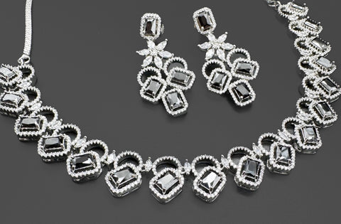 American Diamond beautiful necklace set with crystal American diamonds