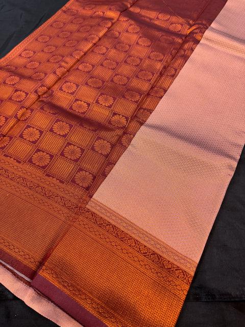 Soft Silk Saree with contrast beautiful pallu and blouse