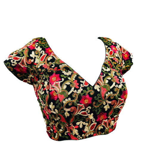 Georgette based multicoloured embroidery work designer Blouses