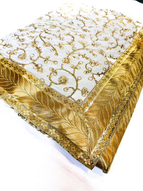 Velvet Based heavy Embroidery Work with sequined design work Rumala Sahib Double Set With Palkan