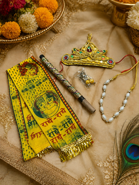 Cotton-Based Krishna Costume
Comfortable Krishna costume made with cotton-based fabric and comes with matching accessories. Slight variations in design, colour and accessories may occur.