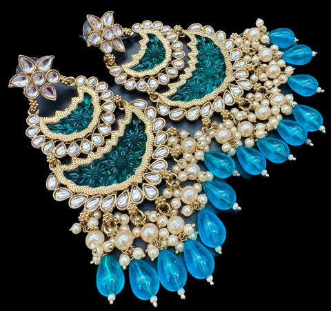 Kundan & pearl work stylish earrings