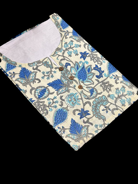 Pure Cotton based Printed short Kurti for girls /Ladies (Size 38 - length 28 inches, Size 42 ,46, 48 length -31 inches)sleeves 17 inch