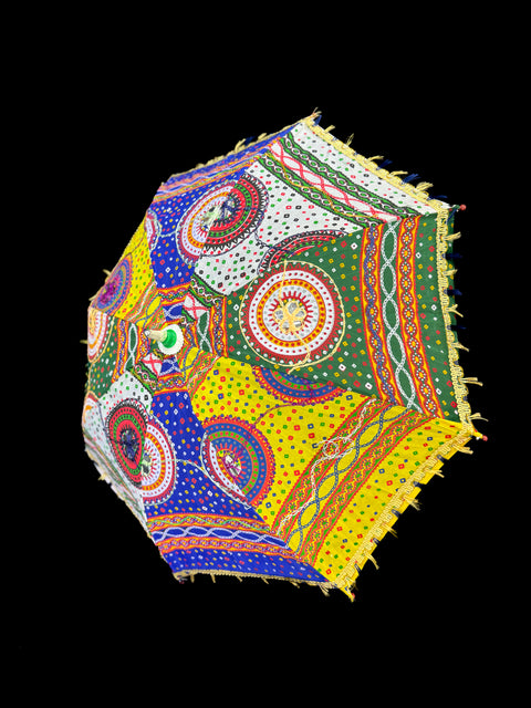 Bandhani multicoloured print  work embroidered design umbrella for wedding  /Haldi /Mehndi decor