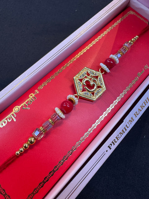 Om 🕉️design Beautiful Stone Work Rakhi in nice pack gift box