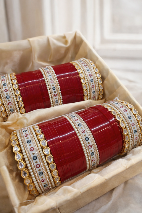 Beautiful traditional look dotted Design with kundan stone Bridal Chura