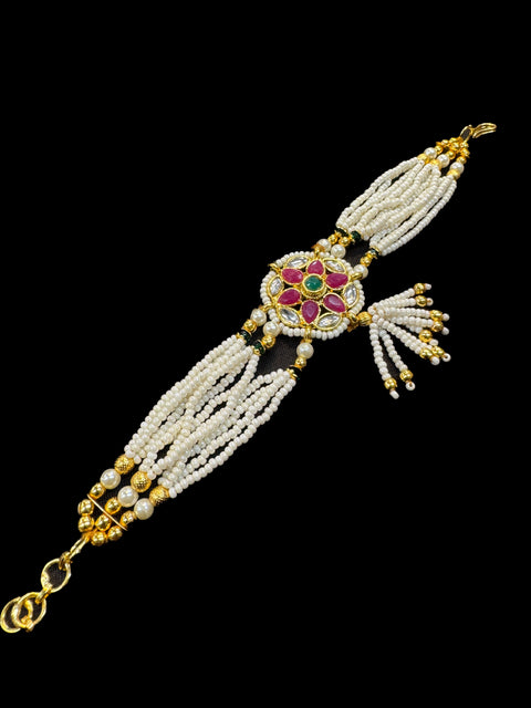 Bhabhi Rakhi Pearls beaded Beautiful kundan Work Bracelet style