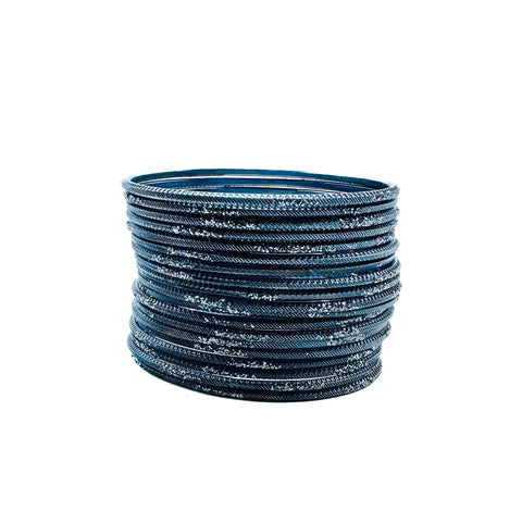 Dark Grey color kids shimmery metal bangles (2 dozen in one pack)