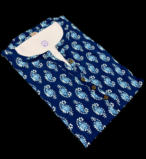Pure Cotton based Printed short Kurti for girls /Ladies (Size 38 - length 28 inches, Size 42 ,46, 48 length -31 inches)sleeves 17 inch