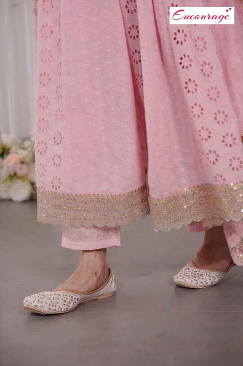 Cotton based heavy handwork &  mirror work all over on Kurti and handwork Dupatta with Plazo Pents (video clip attached)