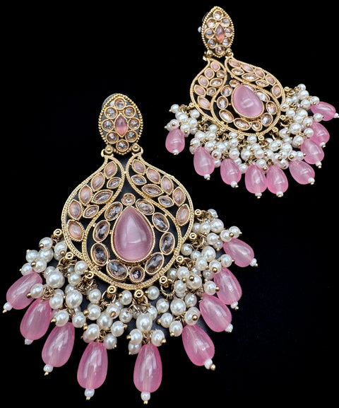 Original Polki with beautiful pearls heavy look Earrings with lite weight
